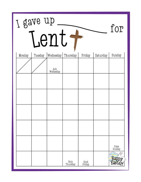 Printable Lent Calendar